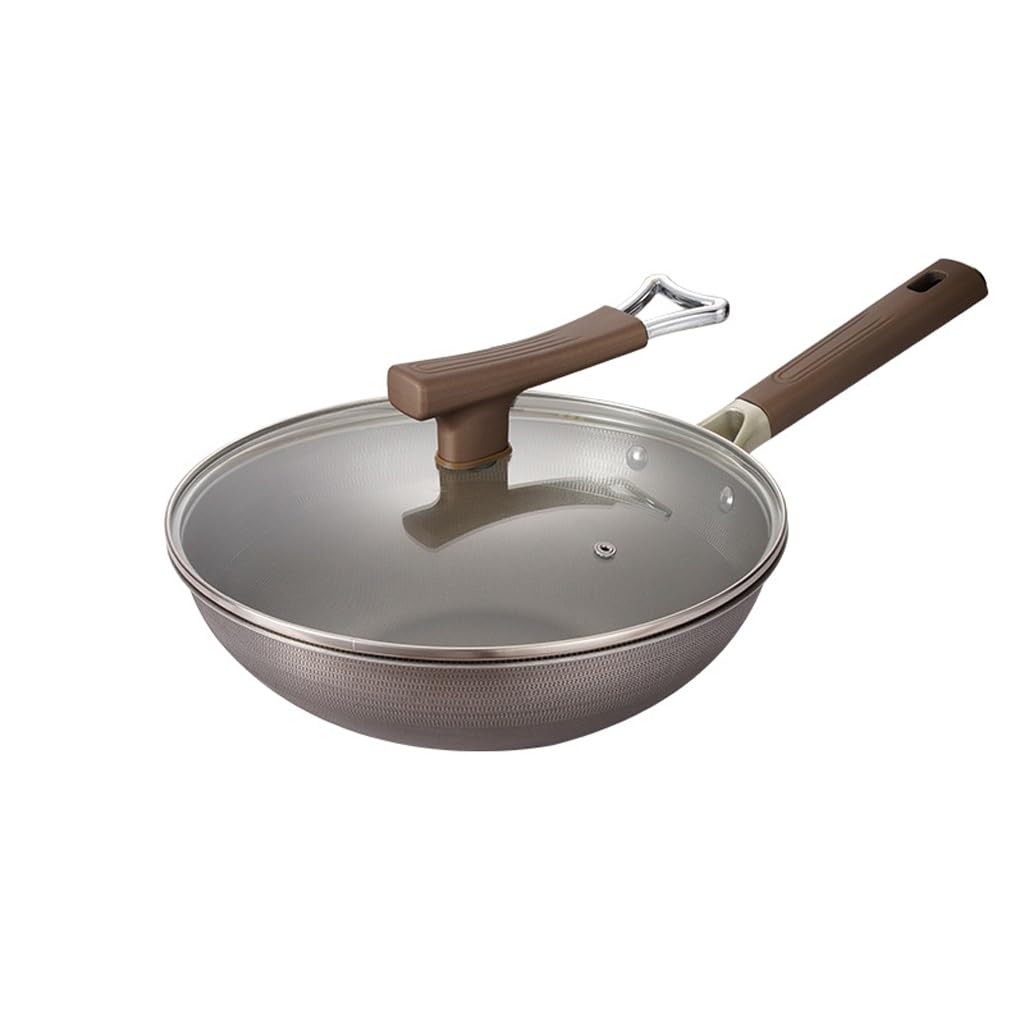 Owohyg D Flat Bottom Wok Pan Woks An Stir Fry Pans Iron Cookware Traditional Chinese Cookware For ( 55Cm)