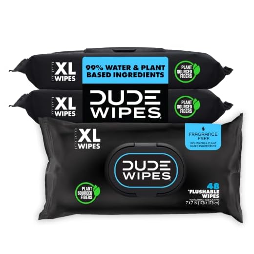 DUDE Wipes Flushable Wipes - 3 Pack, 144 Wipes - Unscented Adult Wet Wipes with Vitamin-E & Aloe for at-Home Use - Septic and Sewer Safe