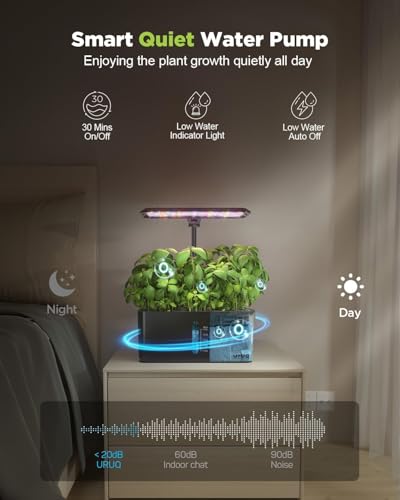 image for URUQ Hydroponics Growing System Garden: 8 Pods Indoor Herb Garden with