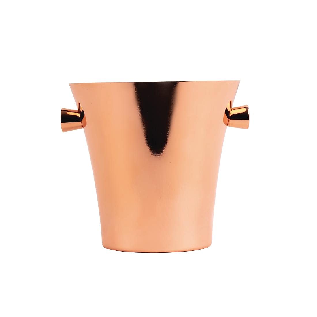 Olympia Seau à vin avec poignées, cuivre, 210 (Ø) mm x 230 (H) mm, design évasé pouvant contenir plus de glace, acier inoxydable plaqué cuivre, pour bar, restaurant et usage domestique, DR613