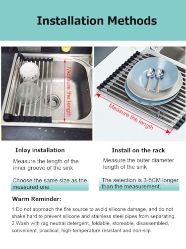 Escurreplatos plegable para colocar sobre el fregadero, escurridor de cocina antideslizante resistente al calor para ahorrar espacio en la encimera