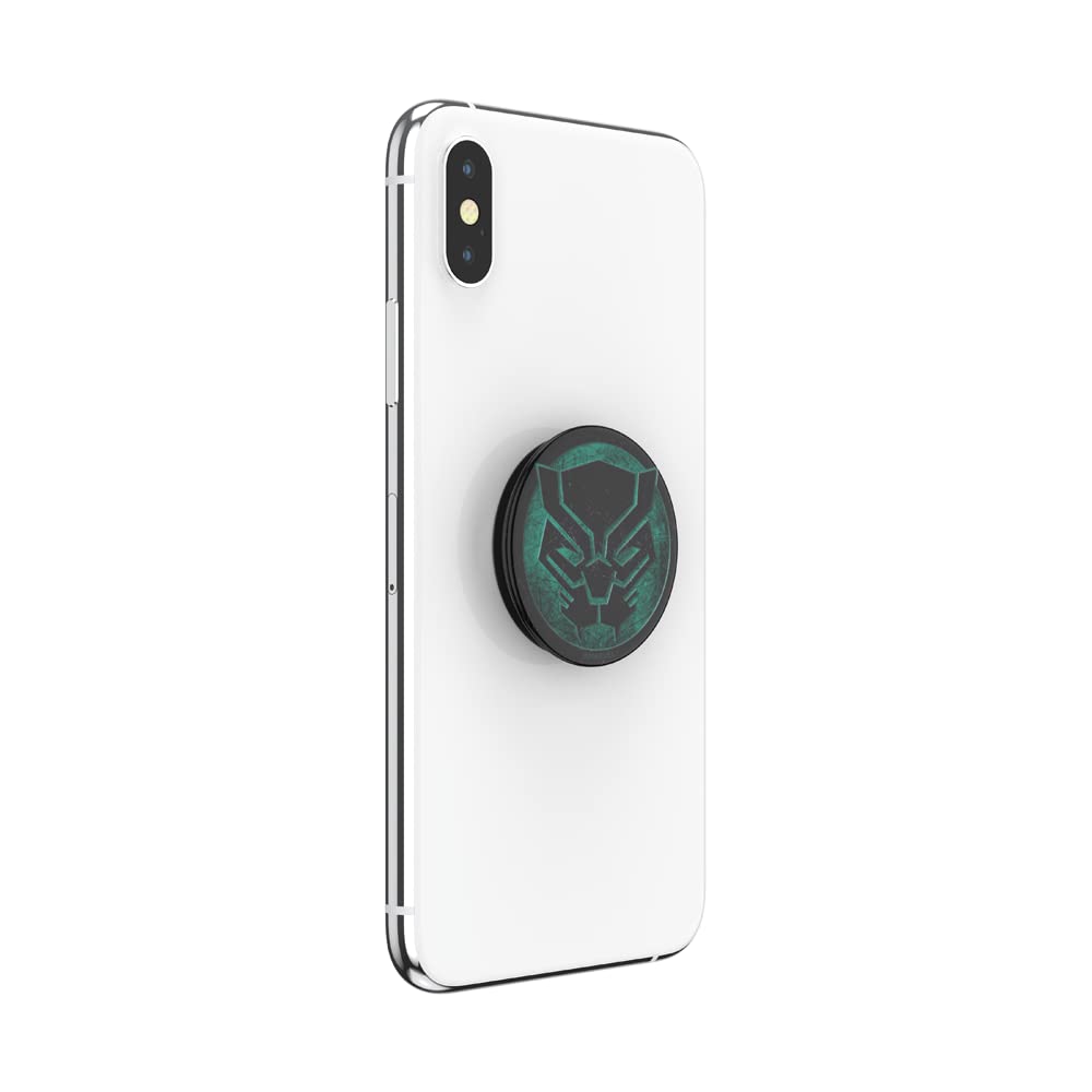 PopSockets PopGrip Griff & Sockel | Austauschbarer Top 'Enamel Black Panther', Kabellos Ladefähig