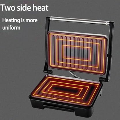 Steak Grill,Elektrische Grillmaschine,Kontaktgrill,850 W, Kontaktgrill für Sandwiches, Steak und als Panini Grill,mit Antihaftbeschichteter Abnehmbarer Tropfschale, Einstellbare Temperatur. – Bild 7