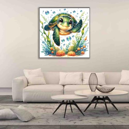 Image of Sea Turtle Cross Stitch Kits for Adults Beginner,Counted Cross Stitch Kits Printed Stitching Cute Patterns Dimensions Needlepoint Art Crafts Embroidery Kits for Adults Beginners (13.7x13.7 inch)