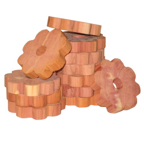 Household Essentials 14376-1 CedarFresh Red Cedar Wood Flower Rings for Hangers - Set of 20