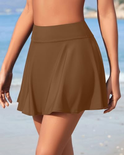 Image of Aqua Eve Women Swim Skirt Tummy Control Swimsuit Skirt High Waisted Bathing Suit Bottom (Available in Plus)