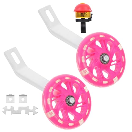 Ruedas de Entrenamiento Auxiliares para Bicicleta de 16 Pulgadas con Estabilizador Parpadeante y Soporte Trípode, Ruedas de Equilibrio Rosas para Niños miniatura 1