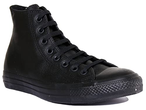 Converse Men's Chuck Taylor All Star Leather Sneakers, Black Monochrome, 11 Medium US
