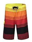 Nonwe Men's Striped Quick Dry Beachwear Board Shorts JFCB1611910-32