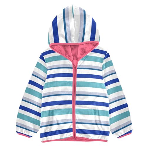 GuoChe Stripe Blue Fleece Jacket Baby Boy