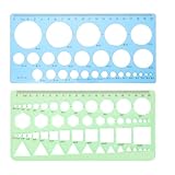 Circle Template Circle Stencils for Drawing 2pcs Geometric Stencils Drafting Stencils Measuring Tools Template Ruler for Office School Home Building Formwork