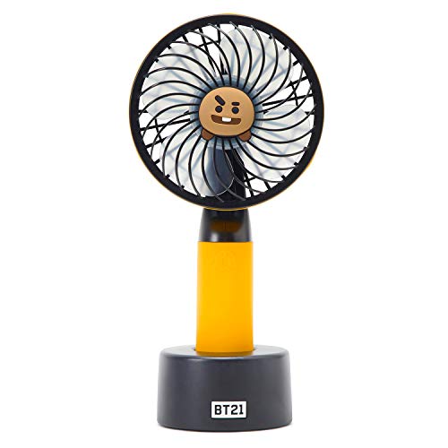 BT21 SHOOKY Character Mini Handheld Personal Portable Fan | 3-Speed Adjustable USB Rechargeable, Orange