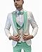 optkeat Mens Jacquard Suit 3 Piece Slim Fit Suits Prom Formal Business Suit for Men Jacket Vest Pants Wedding Suit Sage Green, S