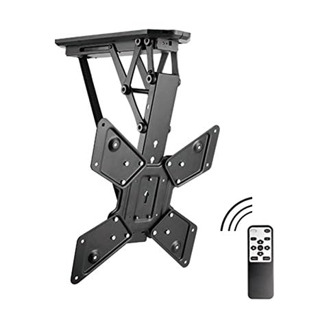 Allcam Electric Motorised TV Bracket Ceiling Mount, 6° Level Adjustment & Height Adjustment to suit most LCD/LED TVS 32" - 55", Max VESA 400x400 Cover