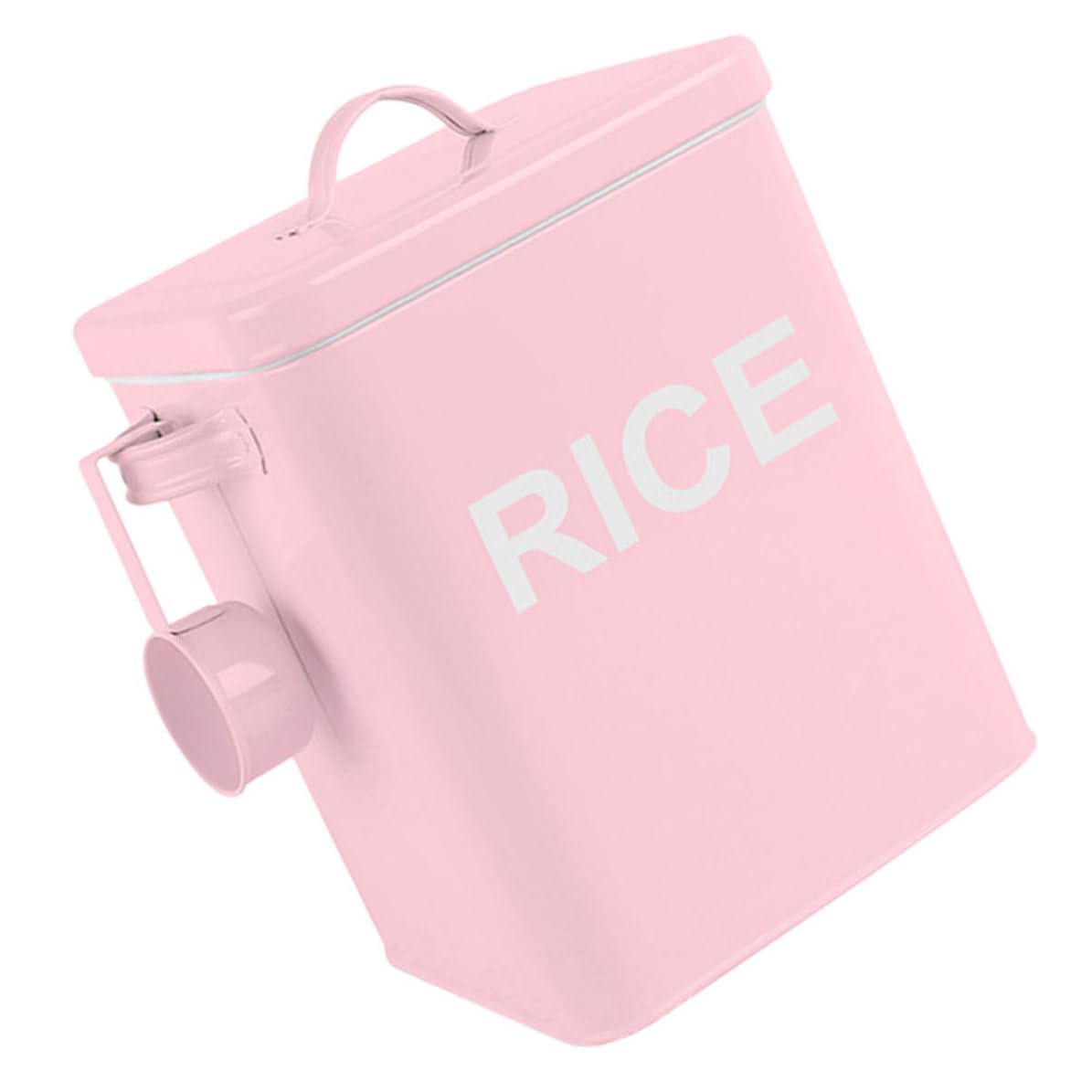 ibasenice Cubo de Almacenamiento de Comida para Mascotas de Hierro Rosa