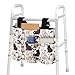 Uacyareni Cartoon Cat Walker Baskets for Rolling Folding Walker Polyester Rollator Bag Under Seat Large Capacity Bag for Walker for Elderly Walker Accessories