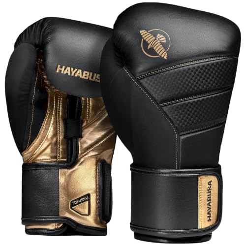 Hayabusa T3 Boxing Gloves - Sparring - Black/Gold, 10oz