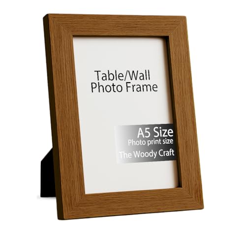 Image of A5 Photo Frame | Classic Brown Photo Frame For Wall | Wall Frames For Home Decoration | Beautiful Wooden Photo Frames | Aesthetic Photo Frames (5.8x8.3 inch, Brown)