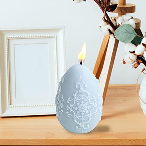 Moldes de Silicone para Páscoa, Moldes de resina em forma de ovo 3D com padrão de alívio de clarabói