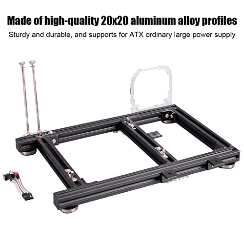 Gabinete DIY Open Frame ITX, chasis de PC de aleación de aluminio para placa madre ITX, alta disipación de calor, compatible con fuente ATX miniatura 3