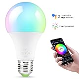 Smart Bulb,Nexlux Sunrise Wake-Up WiFi Lights,Cellphone Control Color Tunable Soft,Cool White,RGB Led Light Bulb 6.5W(60W Equivalent),Compatible with Alexa and Google Assistant