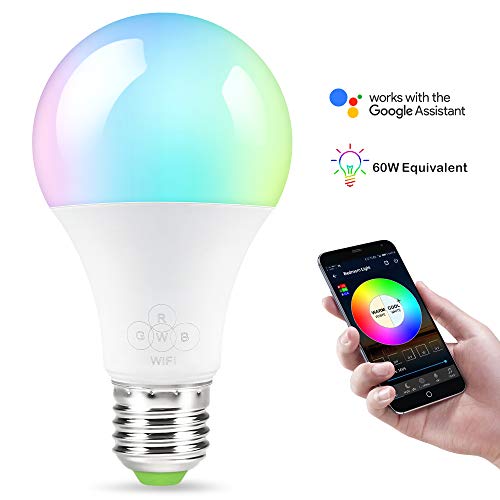 Smart Bulb,Nexlux Sunrise Wake-Up WiFi Lights,Cellphone Control Color Tunable Soft,Cool White,RGB Led Light Bulb 6.5W(60W Equivalent),Compatible with Alexa and Google Assistant