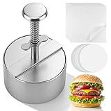 Slvoaujtk 304 Edelstahl Burgerpresse zur Herstellung von Patties mit Einem Durchmesser von 11 cm Enthält 150 Burger Papier Hamburgerpresse Eignet Sich für Grillpartys und Ähnliche Anlässe