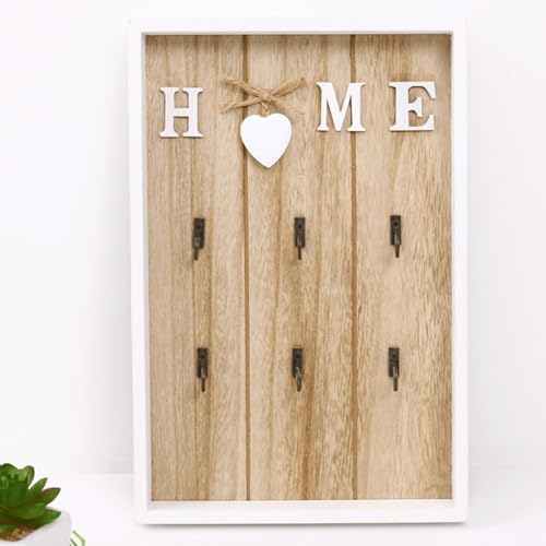 Soporte para llaves para decoración de pared de madera rústica 5