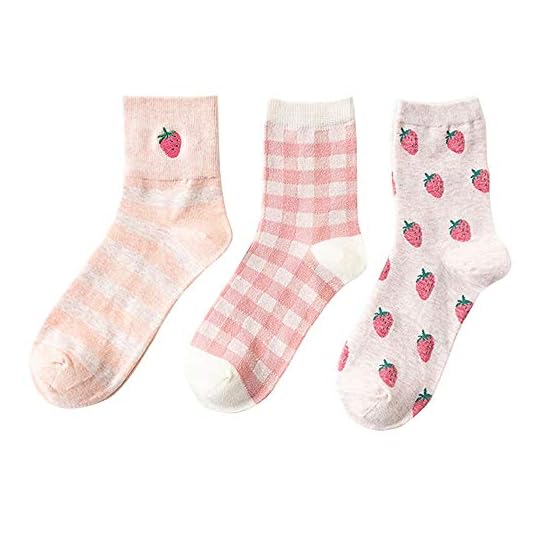 Moonsocks Women's Cute Casual Socks Novelty Funny Pattern Crew Socks 2 Pairs