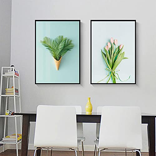 Toile de plante nordique fraîche pour décoration murale moderne de chambre à coucher