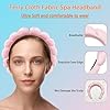 Ycfish Puffy Makeup Headband Spa Headbands for Women Sponge & Terry Towel Cloth Fabric Cute Skincare Headband for Face Washing, Makeup Removal, Shower, Facial Mask (Black Grey) #4