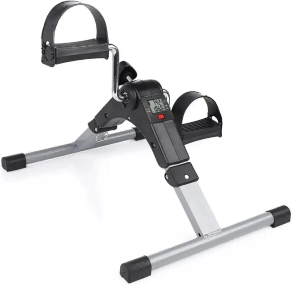 Mini Bicicleta Ergométrica Cicloergômetro Portátil Pedal Exercitador para Fisioterapia, Exercícios em Casa, Pernas e Braços - Intensidade Ajustável para Idosos, Reabilitação e Home Office
