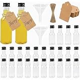 24 Stück 50ml Mini Shot Flaschen zum Befüllen,likörflaschen,Leere Kleine Flaschen,zum Befüllen Schnapsflaschen,für Liqueur Ingwer Shots Weihnachten, Hochzeiten