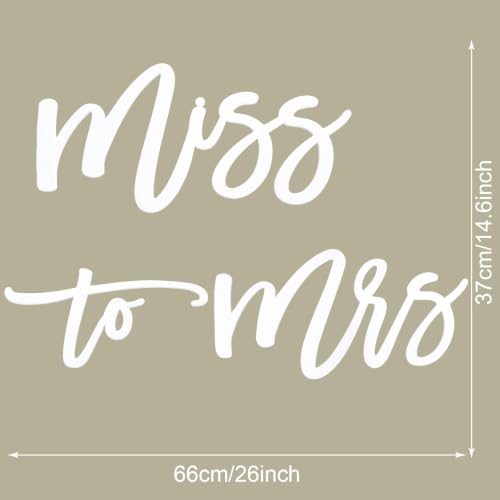 Image of Miss to Mrs Sign, Self Adhesive Miss to Mrs Letter Photo Props for Bridal Shower and Bachelorette Party, Engagement Wedding Balloon Arch (Pure White)