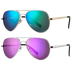 2 Pack(gold/Green Mirror + Silver/Purple Mirror)