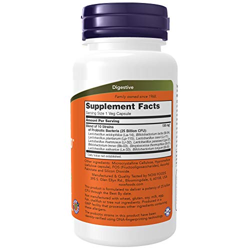 PROBIOTIC-10 25 BILLION (100Cápsulas Veganas) Now Foods