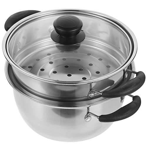 1 vaporera de Acero Inoxidable para Cocina, Olla para Sopa, Ramen, Tamales, vaporera pequeña, vaporera para cocinar Alimentos, Olla para Caldo, Olla para Sopa, (24cm)