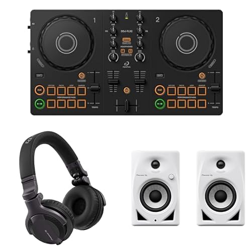 Pioneer DJ |AlphaTheta House Party Bundle: DDJ-FLX2, HDJ-CUE1, DM-40D-W