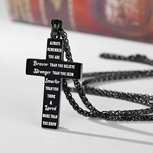 SAM & LORI Gifts for Teens/Men, American Flag Cross Necklace for Son/Boyfriend/Husband/Father on Birthday/Graduation/Fathers Day3