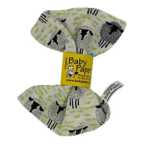 Baby Paper Original Crinkle Teether & Sensory Toy for Babies & Infants | Organic Sheep Pattern | Non-Toxic, Washable | Great for Baby Showers Cover