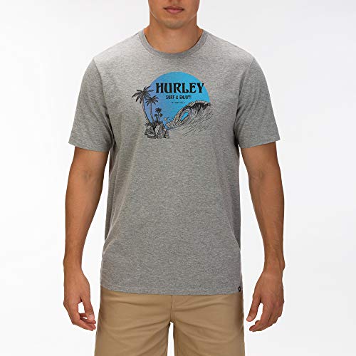 Hurley Men s Premium Beachside Short Sleeve Tshirt, Dark Grey Heather, X-Large