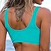 2026 Fashion Women's Twist Front Bikini Top Full Coverage Push Up Bathing Suit Top Padded Swimsuit U Back Crop Tank Top (#01 Green, Large)