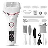 Accwork Pedicura Eléctrica, 19 en 1 Lima Electrica Pies Durezas con 3 Rodillos de Repuesto, 1200mAh Pedicura Profesional Recargable, Set de Manicura y Pedicura Herramientas para Pies, Callos