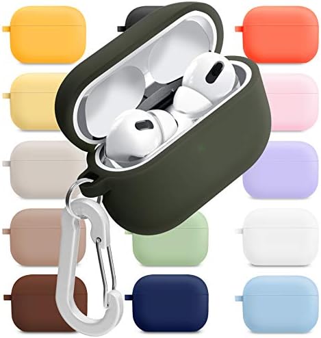 superdivision [3 in 1] AirPods Pro 2 / Pro Silicone Case + Anti-Lost Carabiner + Dust Guard Metal Film, Protective Cover with Keychain for Apple AirPods Pro (2022 / 2019) [Front LED Visible]