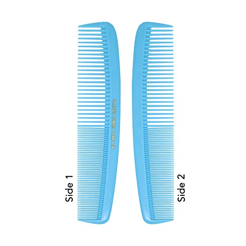 Allegro Combs 1000 X-Large Styling Comb Hair Cutting Barber Stylist Shampoo Combs All Purpose Wide And Fine Tooth Made In The Usa 2 Pc. (Light Blue) #TOP6