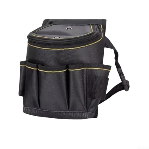 Borsa porta attrezzi in tela resistente per professionisti come elettricisti, falegnami e idraulici, con scomparti multipli per una conservazione efficiente degli attrezzi (aggiunta di fondi)