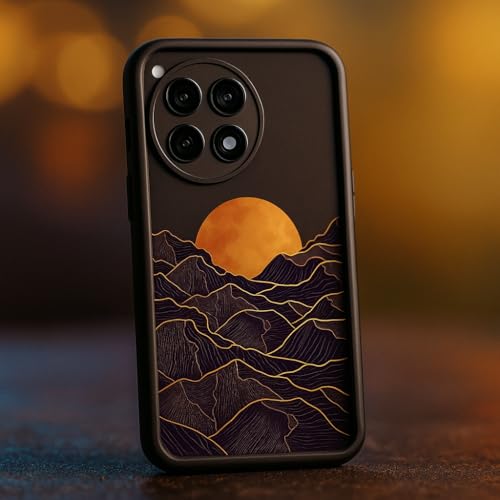 Image of MILLION CASES Back Cover Case for OnePlus 13R Shockproof Protective Moonrise Case for Men & Boys(Midnight Black)