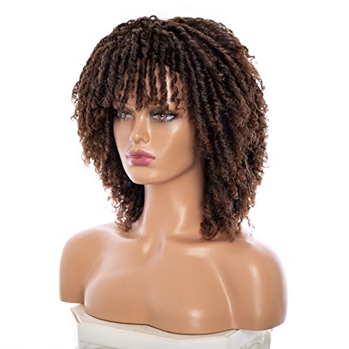 Ruilong Short Dreadlock Wig For Black Women And Men Afro Curly Twist Wigs Glueless Soft Synthetic Hair Wig Heat Resistant Breathable thumb #1
