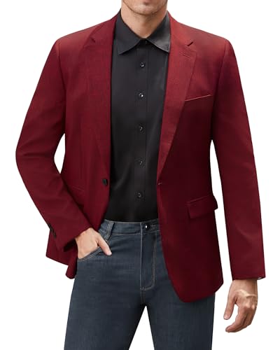 J.VER Mens Casual Blazer Sport Coat One Button Business Stylish Suit Jacket2