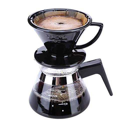 Manuelle Kaffeemühle - Kaffeekanne Kaffeemaschinen-Set Kaffeetasse/Filterkaffeemaschine Feinkörniger Keramikfilterbecher für den Mund, 500 ml